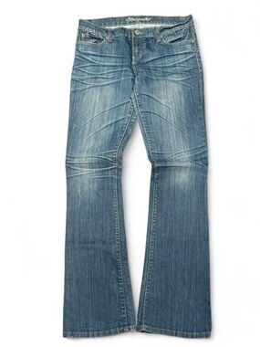 Y2K Bluenotes Embroidered Faded Low Rise Slim Bootcut Jeans
